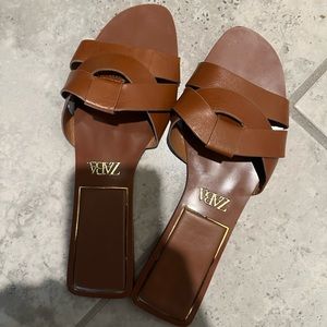 Zara leather slides